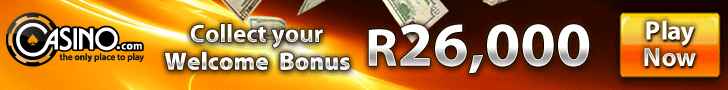 Casino.com accepts play in Rands and are giving away up to R26 000.00 worth of bonuses