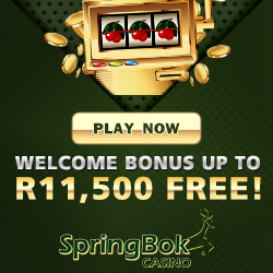 Claim from R25.00 to R11 500.00 Free at Springbok Casino. lay in Rands